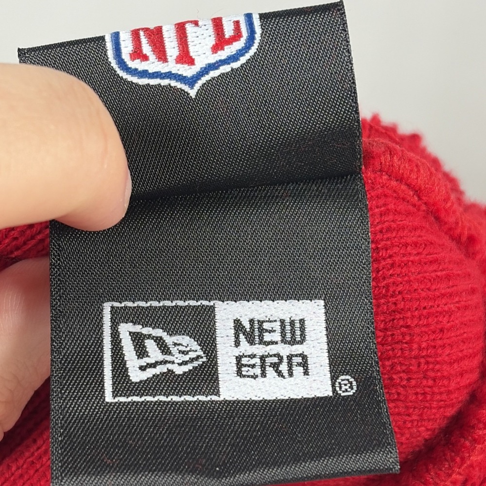 New Era San Francisco 49ers Red knit NFL Removable Pom Pom Beanie Hat - Picture 10 of 12